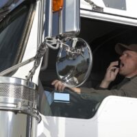 Fatigued Truck Driver Stock Photo