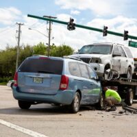 Tow Truck – Car Accident Stock Photo
