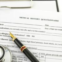 Medical History Questionnaire Stock Photo