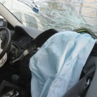 Deployed Airbag/Car Accident Stock Photo