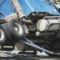 Commerical Truck Accident Stock Photo