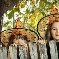 Children Celebrating Halloween Stock Photo