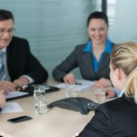 Mediation Meeting – Personal Injury Lawyers – Stock Photo