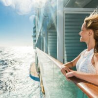 Woman On A Cruise Ship Stock Photo
