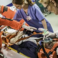 Patient On A Stretcher Stock Photo
