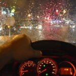 Rainy Driving Stock Photo