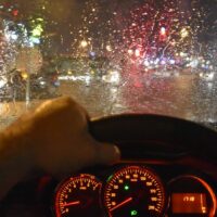 Rainy Driving Stock Photo