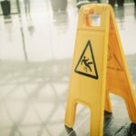 Caution Slippery Floor Stock Photo