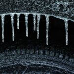 Frozen Wheel And Tire Stock Photo