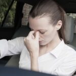 Frustrated Female Driver Stock Photo